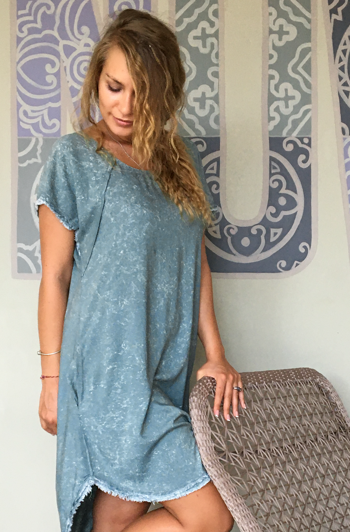 Alice Dress Stonewashed Green