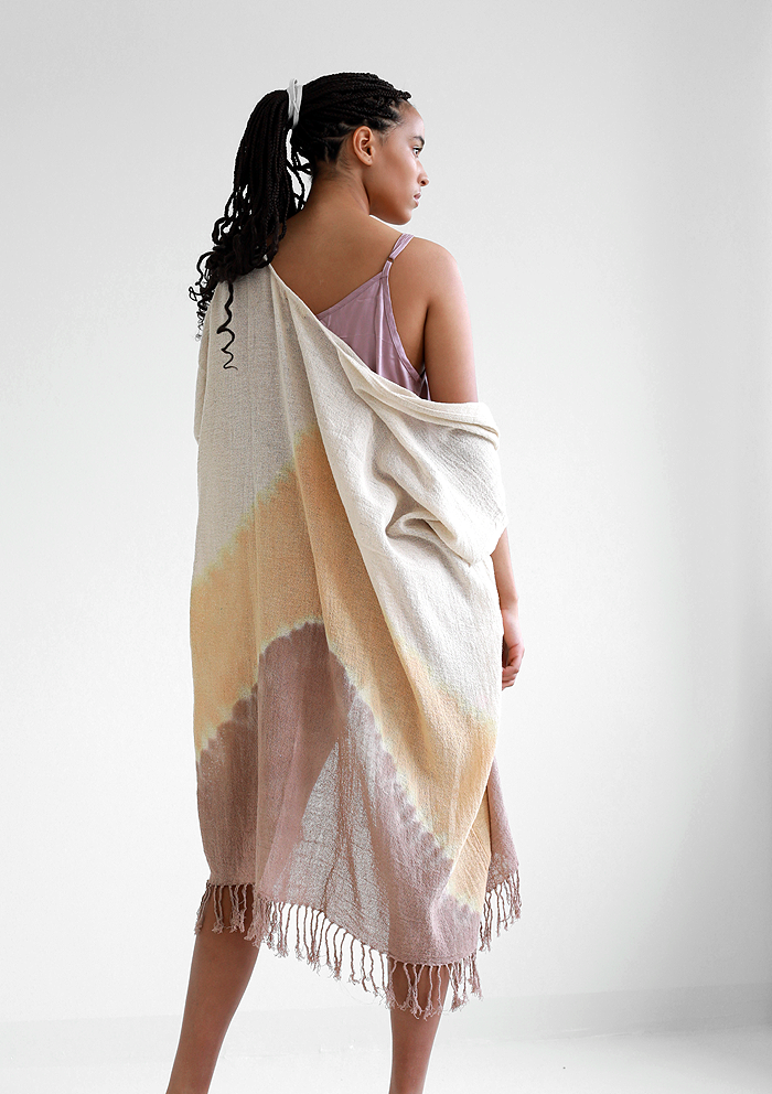 Boho Cardigan Cream Peach Purple