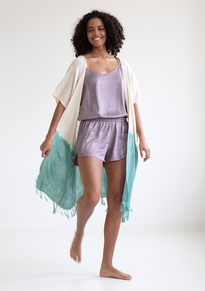 Boho Cardigan Ombre Turquoise