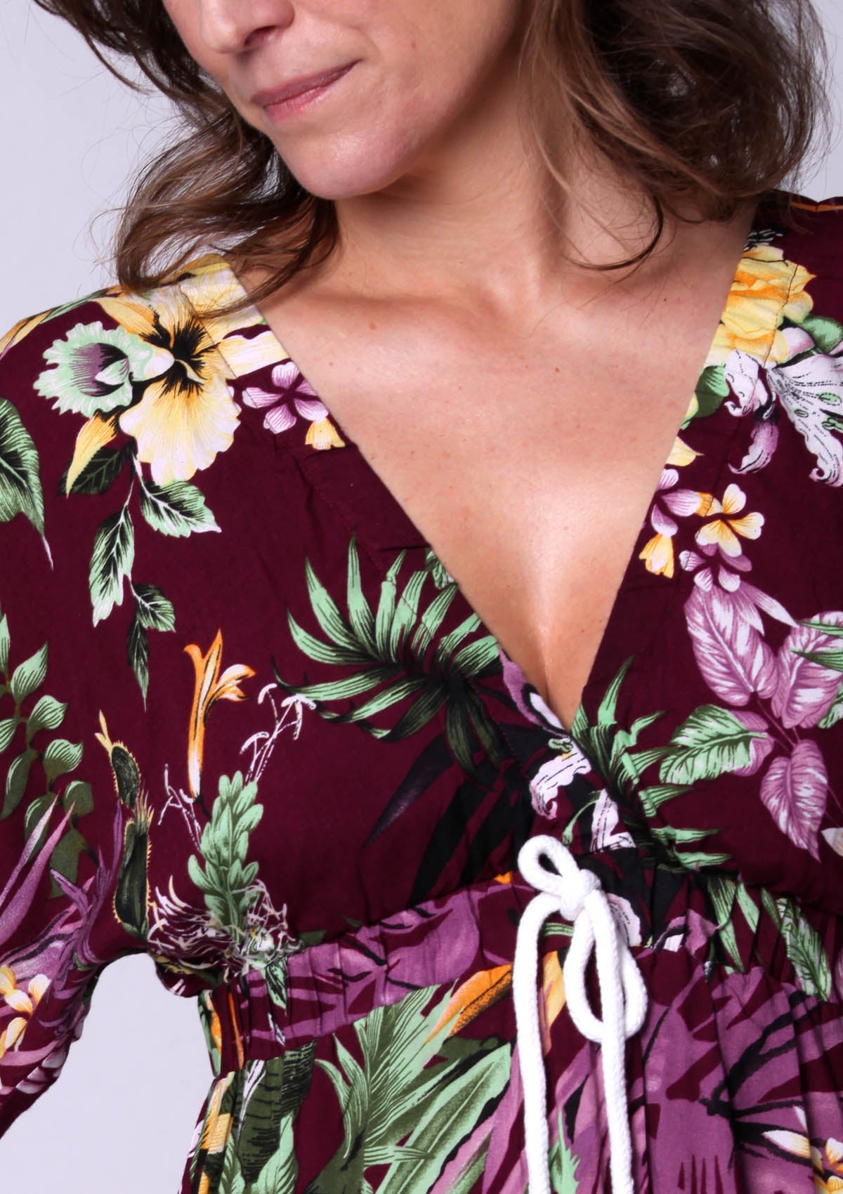 Tropical flower maxi dress