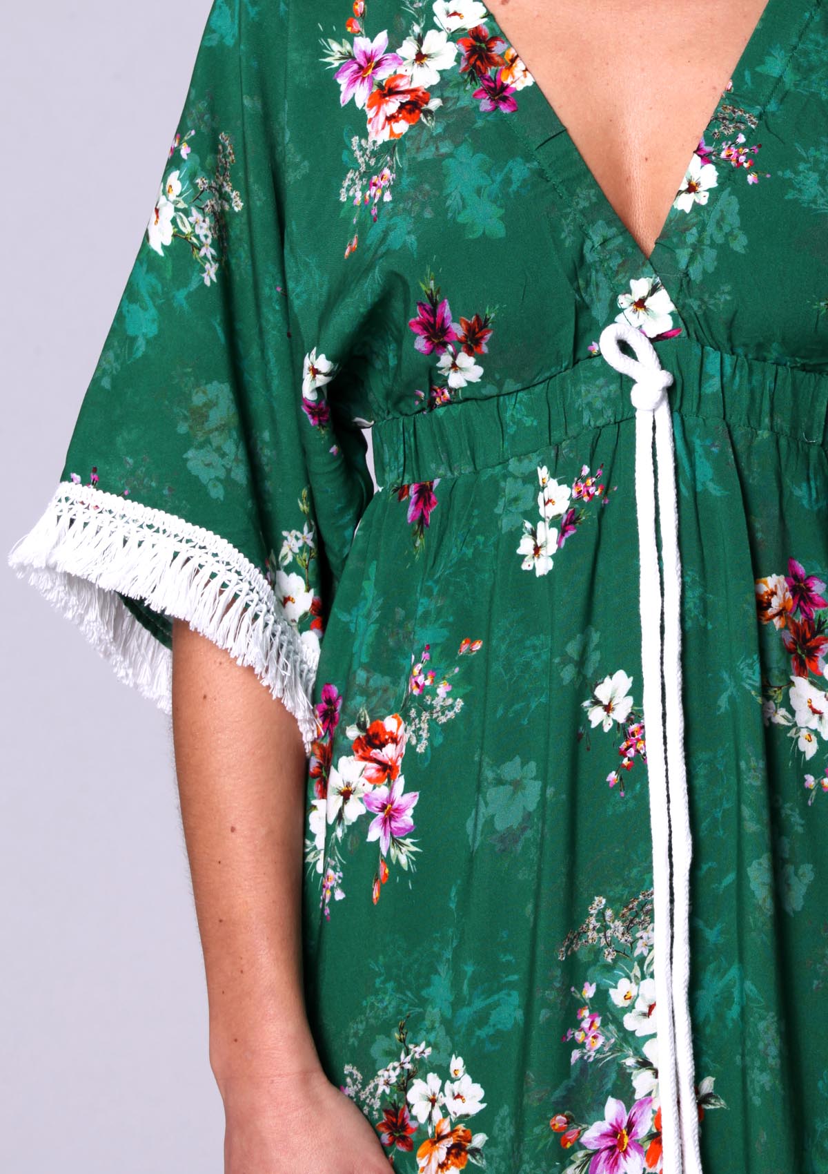 Tropical flower maxi dress